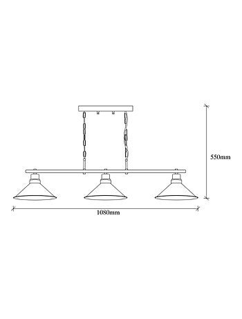 ERIKA Suspension industreille noire 3 ampoules