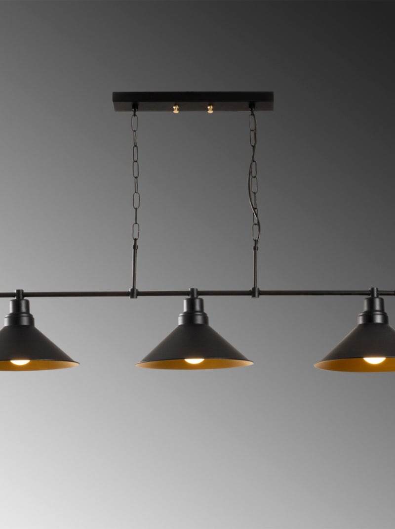 ERIKA Suspension industreille noire 3 ampoules Noir Noir - Kiabi
