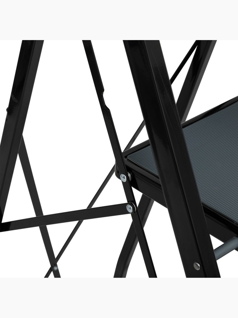 Escabeau 4 marches pliable en métal Noir - Kiabi