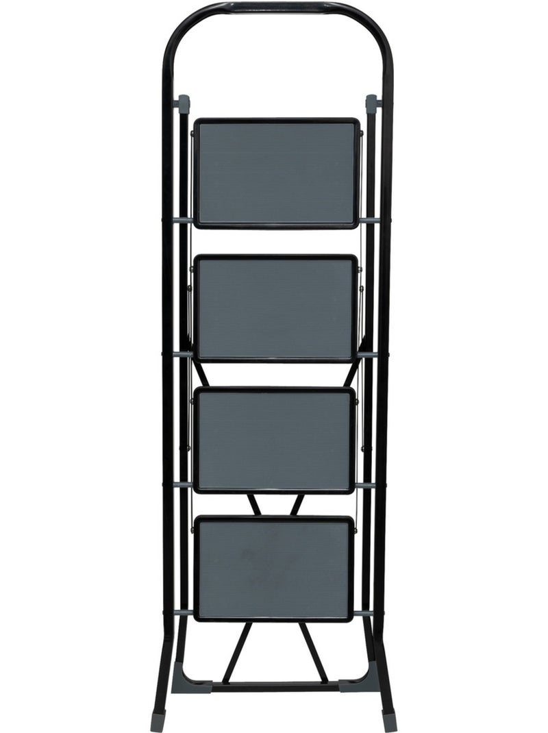Escabeau 4 marches pliable en métal Noir - Kiabi