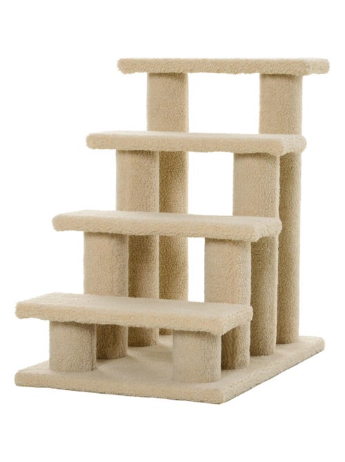 Escalier pour animaux flanelle grande douceur haute densité beige - Kiabi