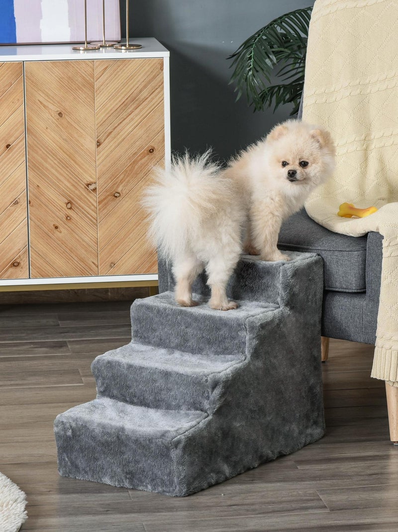 Escalier pour animaux flanelle grande douceur haute densité gris Gris - Kiabi
