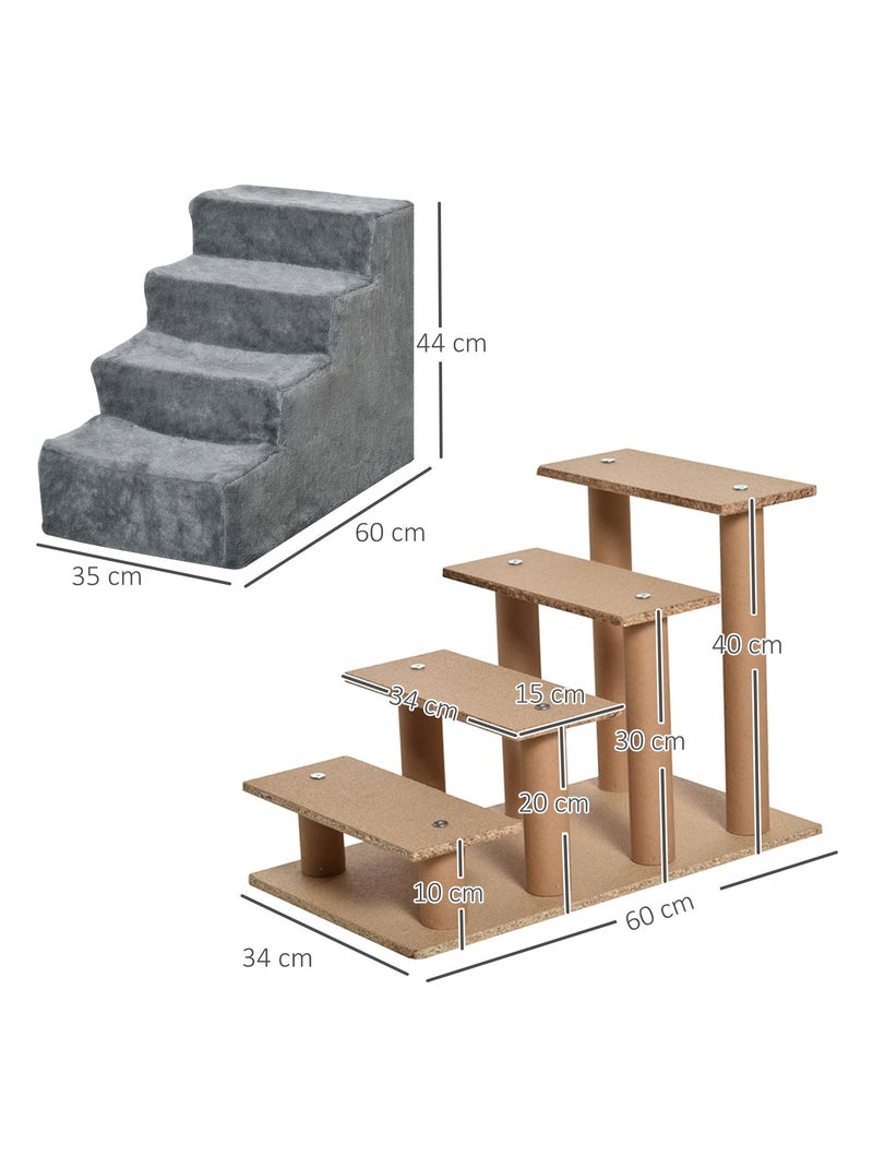 Escalier pour animaux flanelle grande douceur haute densité gris Gris - Kiabi