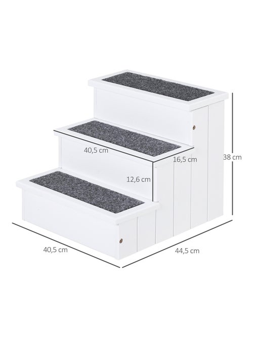 Escalier pour chien animaux 3 marches bois pin - Kiabi