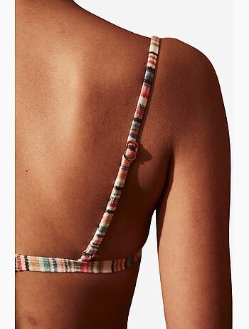 Escape haut de bikini bandeau à imprimé fleuri et liens sur les côtés penti