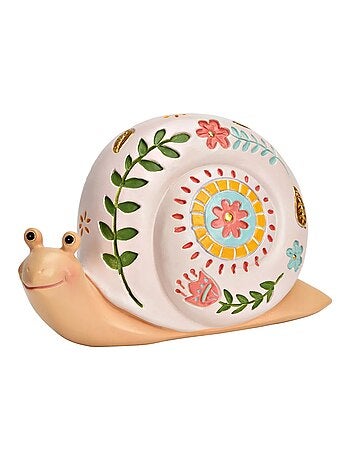 Escargot décor floral de jardin
