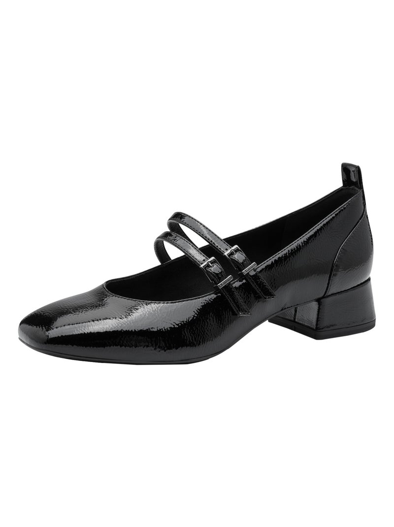 Escarpin À Linière À Brides Tamaris Noir - Kiabi
