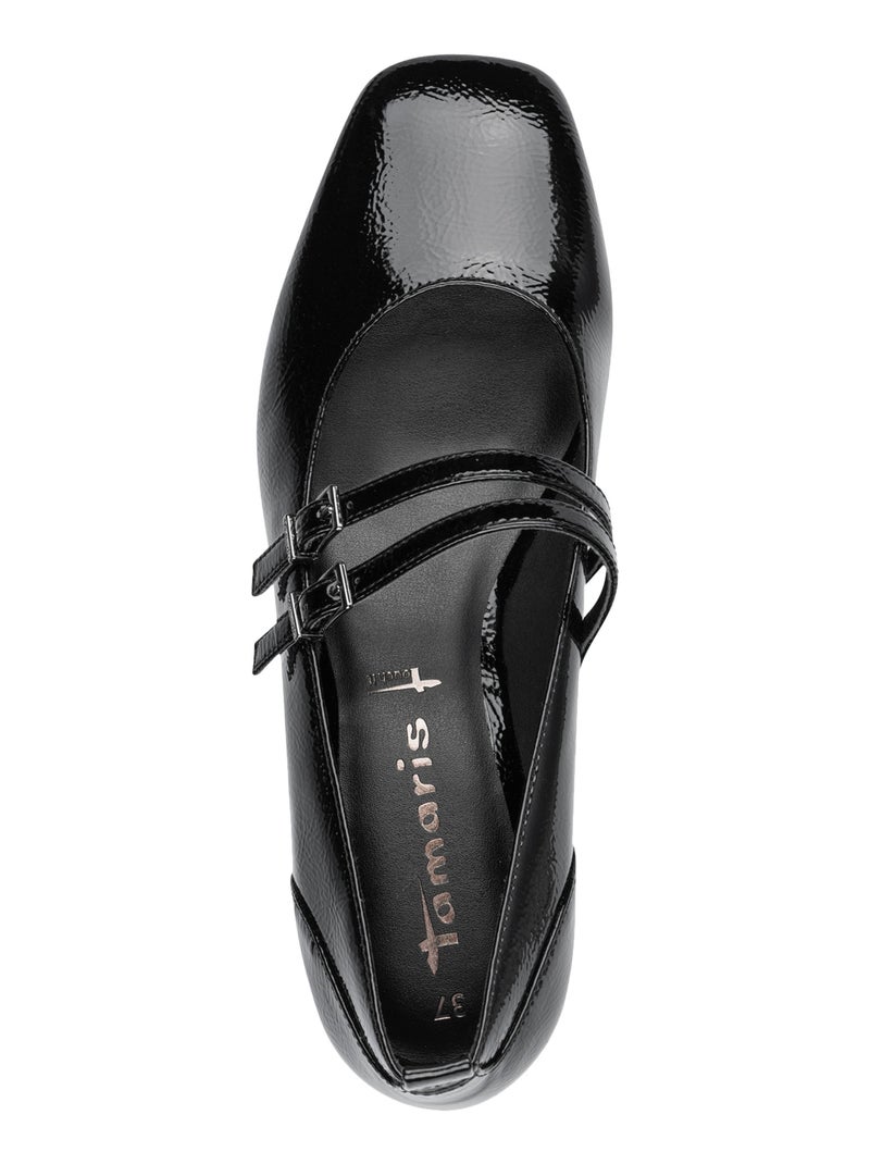 Escarpin À Linière À Brides Tamaris Noir - Kiabi