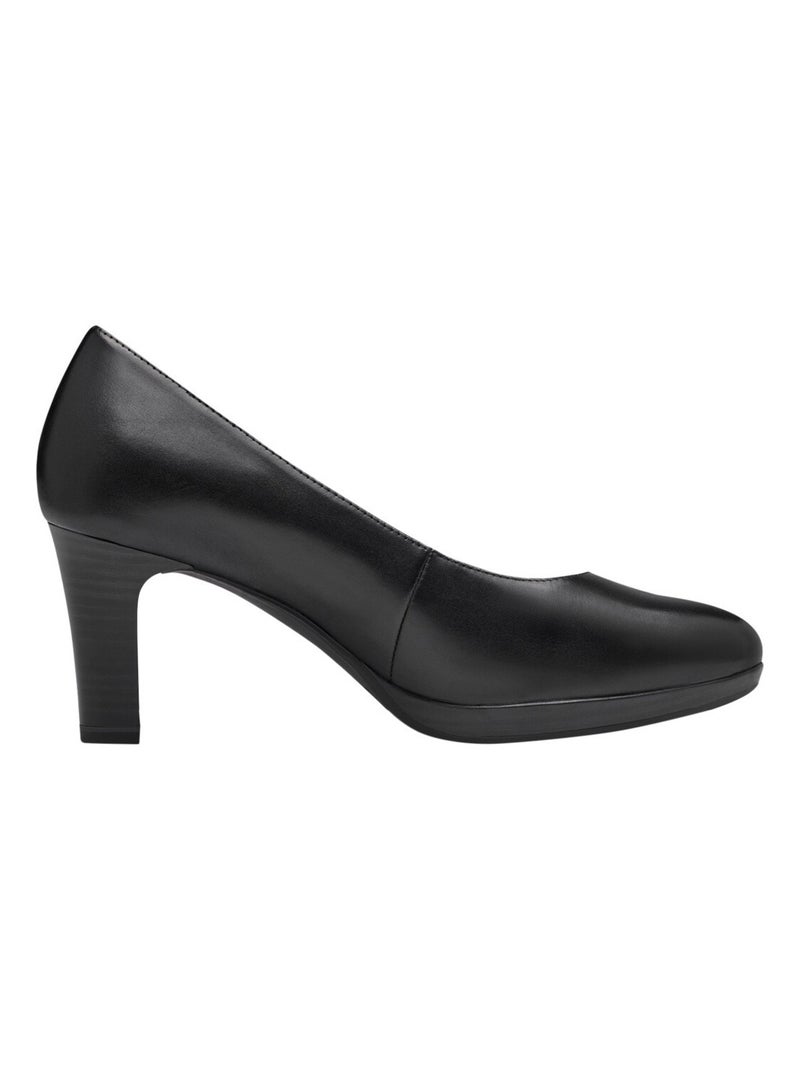 Escarpin à talon cuir Tamaris 1-22410 Noir - Kiabi
