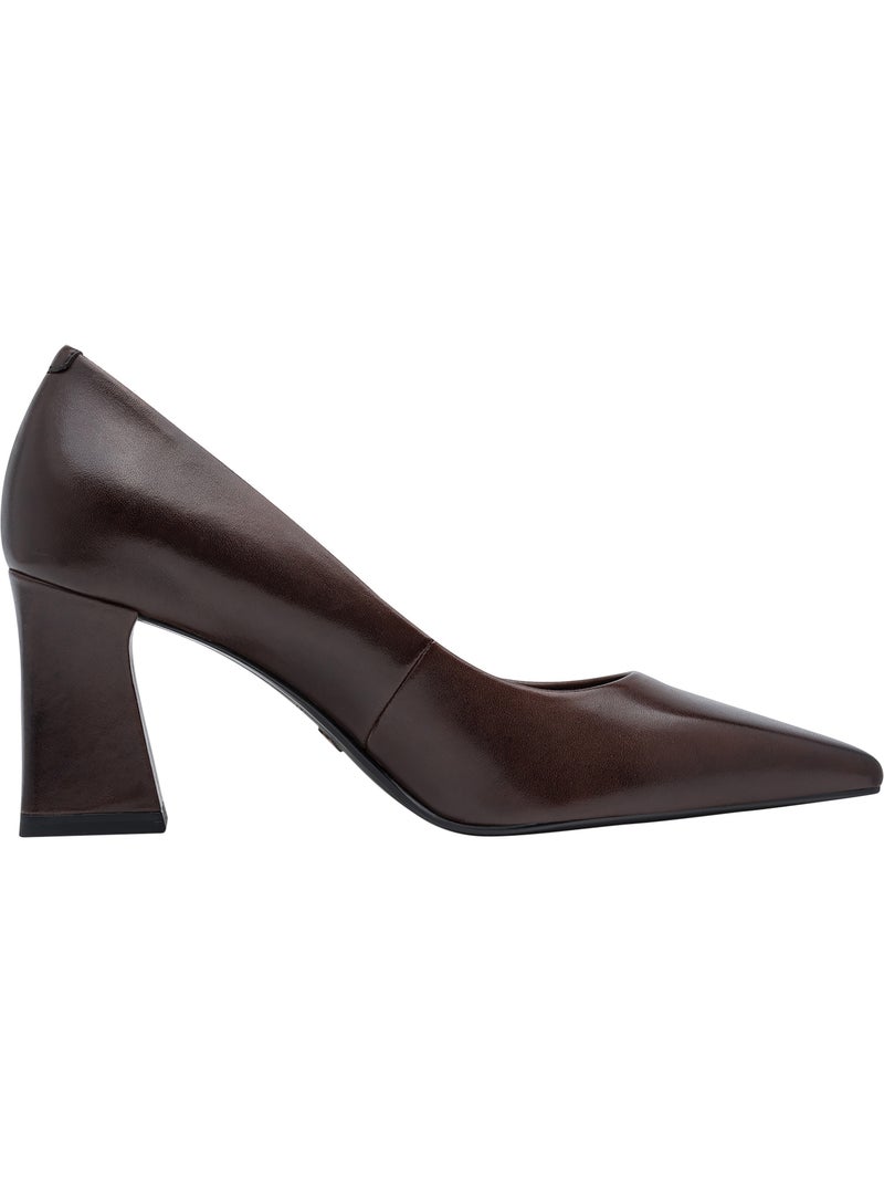 Escarpin à talon cuir tamaris Marron - Kiabi