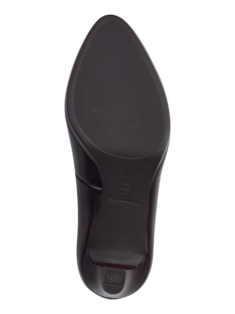 Escarpin Cuir Talon Tamaris Rose - Kiabi