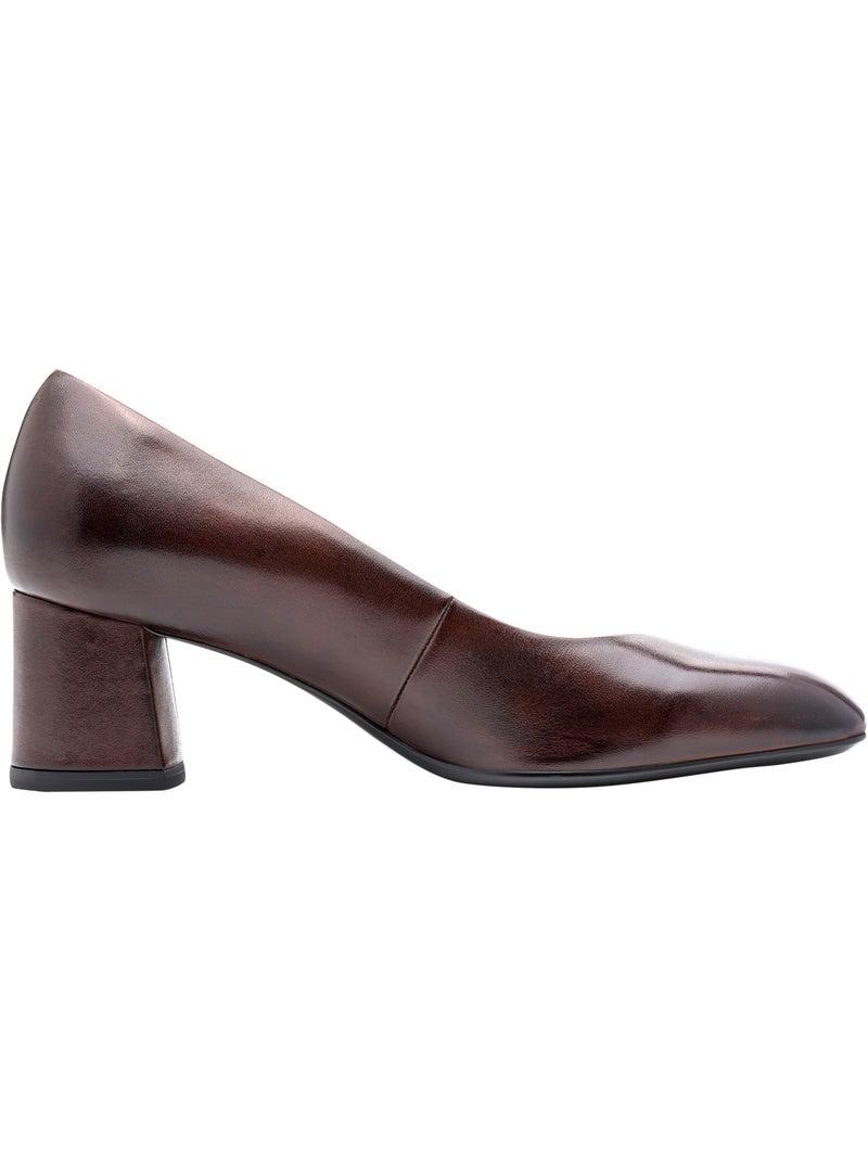 Escarpin cuir tamaris Marron - Kiabi
