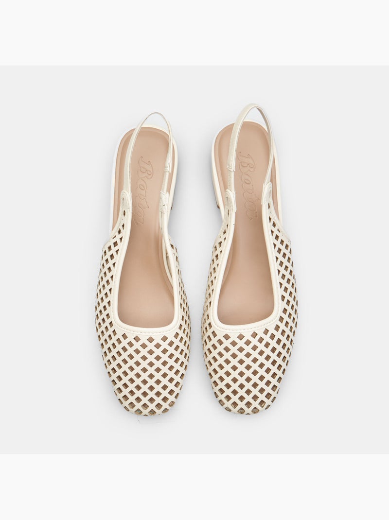 Escarpin slingback ajouré Bata Blanc - Kiabi