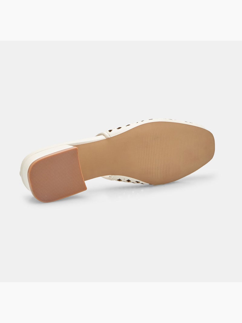 Escarpin slingback ajouré Bata Blanc - Kiabi