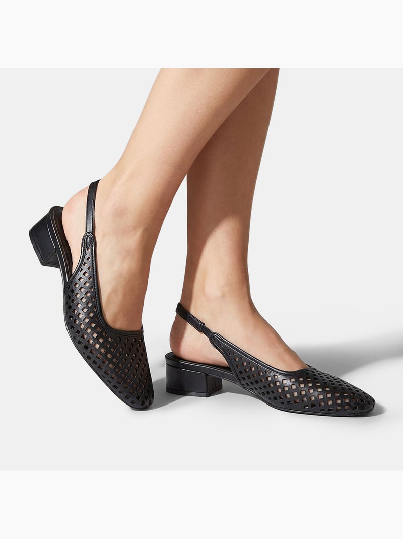 Escarpin slingback ajouré Bata Noir - Kiabi