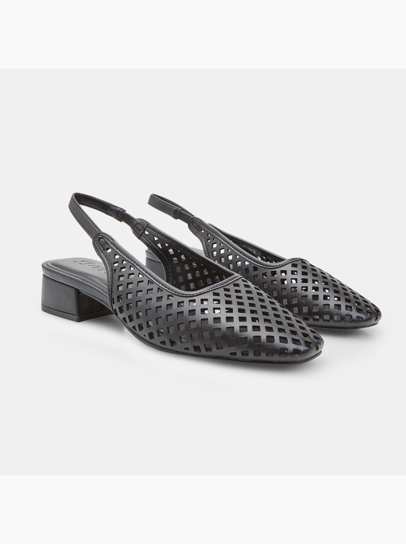 Escarpin slingback ajouré Bata Noir - Kiabi