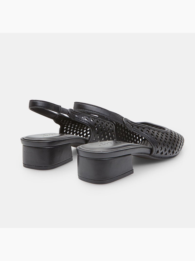 Escarpin slingback ajouré Bata Noir - Kiabi