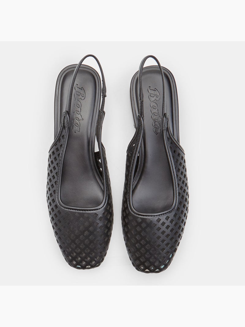Escarpin slingback ajouré Bata Noir - Kiabi