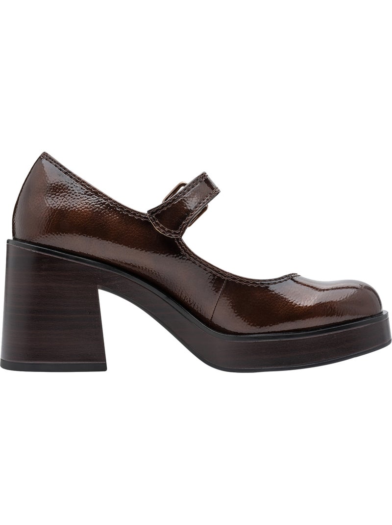 Escarpin talon à brides tamaris Marron - Kiabi