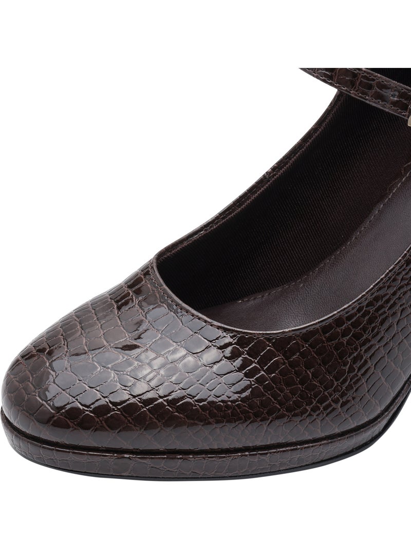Escarpin talon à brides tamaris Marron - Kiabi
