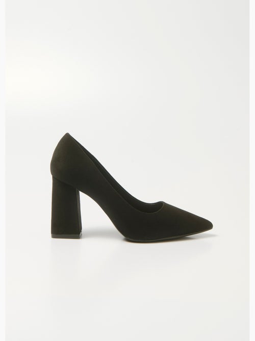 Escarpin talon haut large, finition daim - AFIBEL - Kiabi