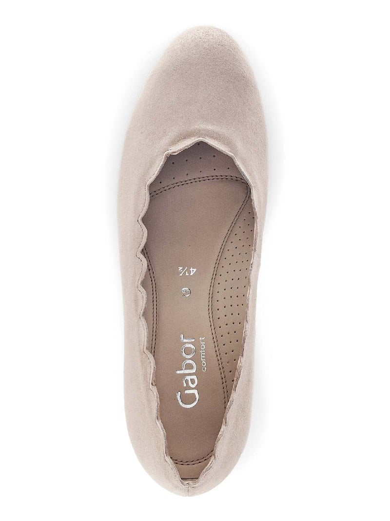 Escarpins -dorés en cuir métallisé Beige - Kiabi