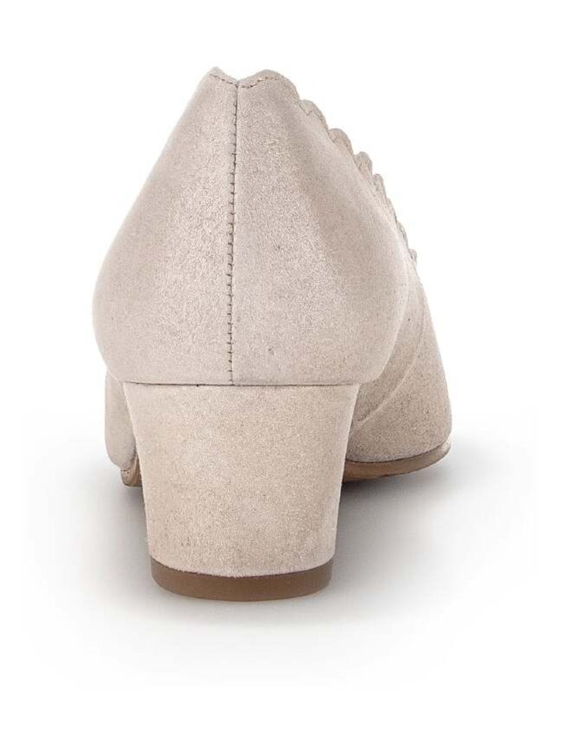 Escarpins -dorés en cuir métallisé Beige - Kiabi