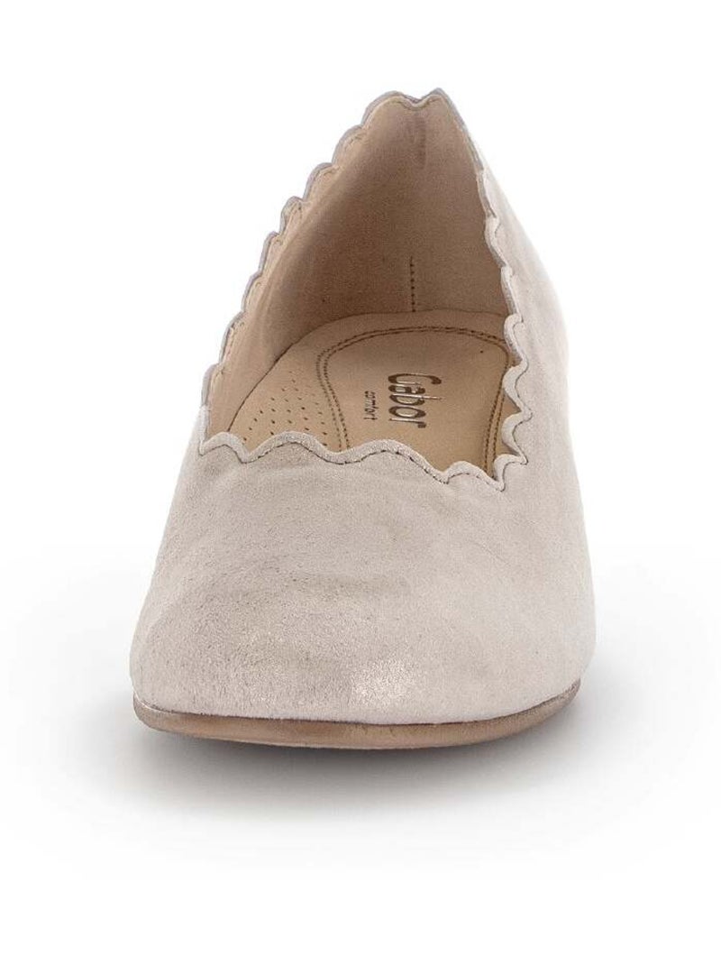 Escarpins -dorés en cuir métallisé Beige - Kiabi