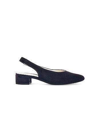 Escarpins à bride arrière bleu en Nubuck