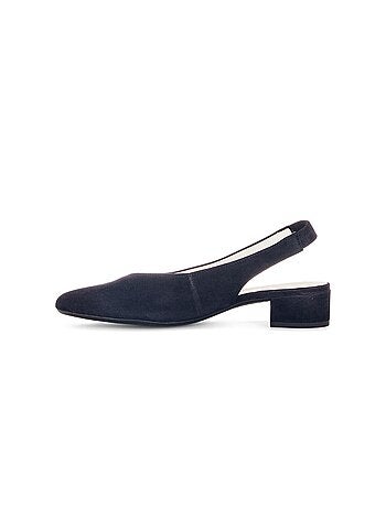 Escarpins à bride arrière bleu en Nubuck