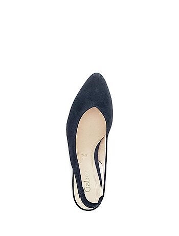 Escarpins à bride arrière bleu en Nubuck