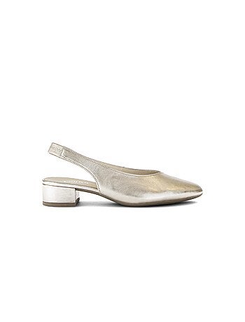 Escarpins à bride arrière dorés en cuir