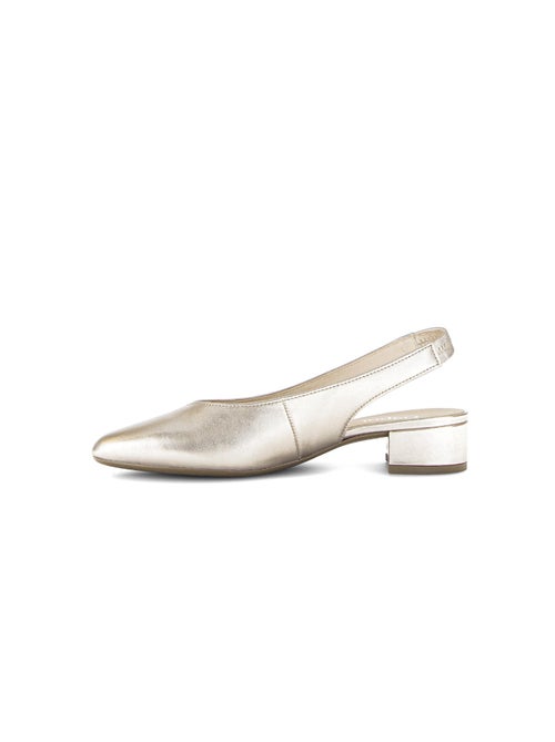 Escarpins à bride arrière dorés en cuir - Kiabi