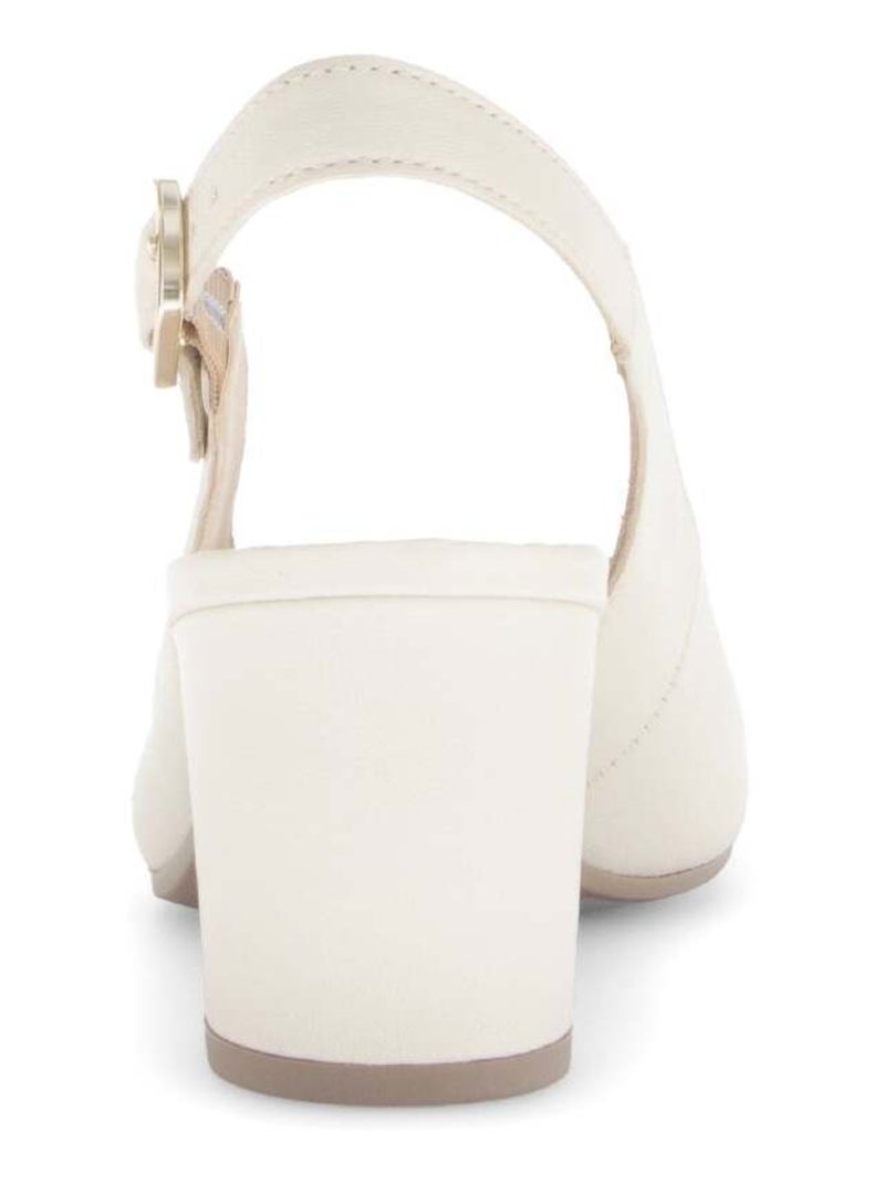 Escarpins à bride arrière  en cuir lisse Beige - Kiabi