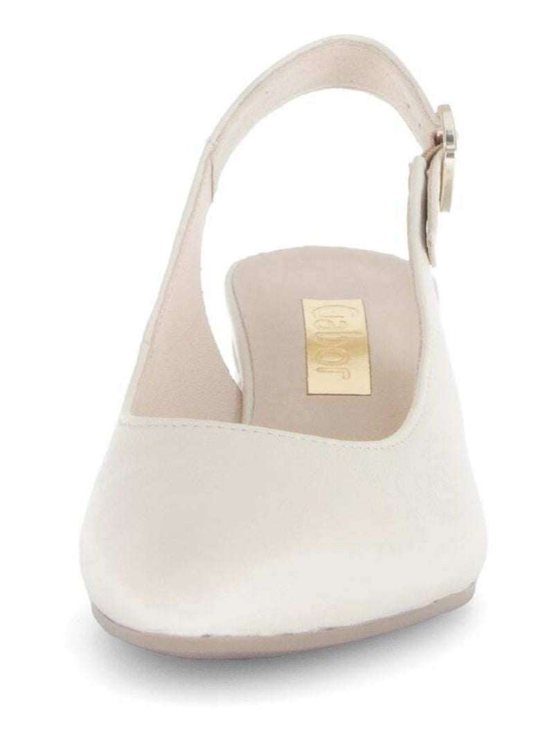 Escarpins à bride arrière  en cuir lisse Beige - Kiabi