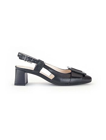 Escarpins à bride arrière en cuir lisse