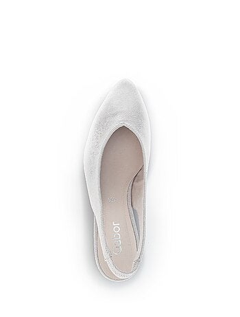 Escarpins à bride arrière en cuir métallisé