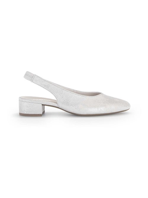 Escarpins à bride arrière  en cuir métallisé - Kiabi