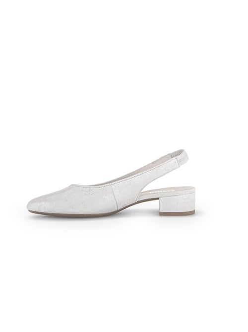 Escarpins à bride arrière  en cuir métallisé - Kiabi