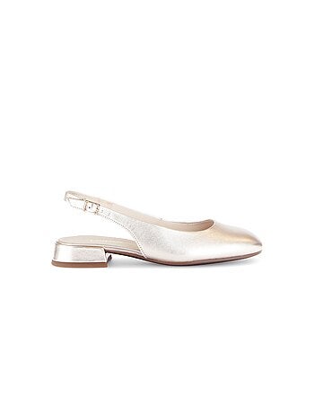 Escarpins à bride arrière en cuir métallisé