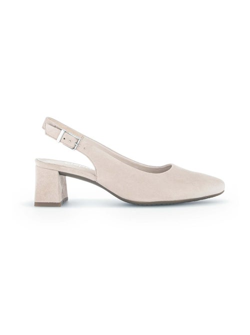 Escarpins à bride arrière  en cuir velours - Kiabi
