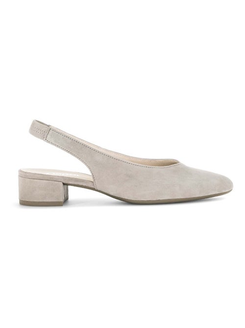 Escarpins à bride arrière  en cuir velours - Kiabi