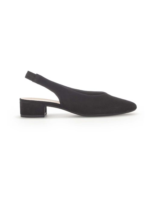 Escarpins à bride arrière  en cuir velours - Kiabi