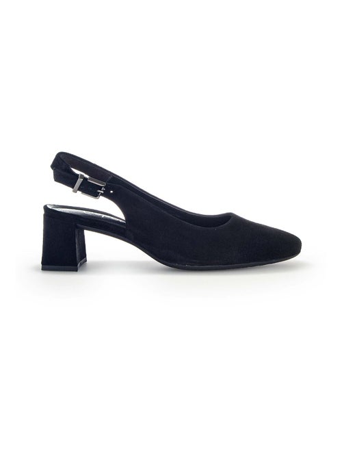 Escarpins à bride arrière  en cuir velours - Kiabi