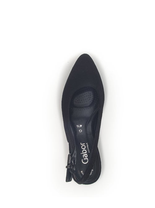 Escarpins à bride arrière  en cuir velours - Kiabi