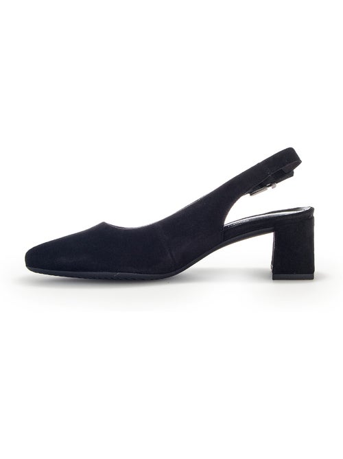 Escarpins à bride arrière  en cuir velours - Kiabi