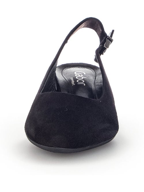 Escarpins à bride arrière  en cuir velours - Kiabi
