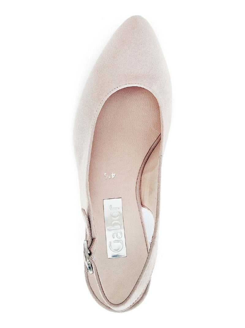 Escarpins à bride arrière  en cuir velours Rose - Kiabi