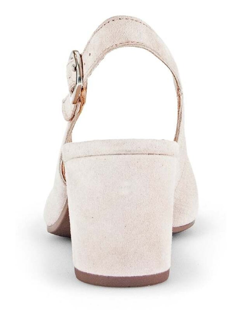 Escarpins à bride arrière  en cuir velours Rose - Kiabi