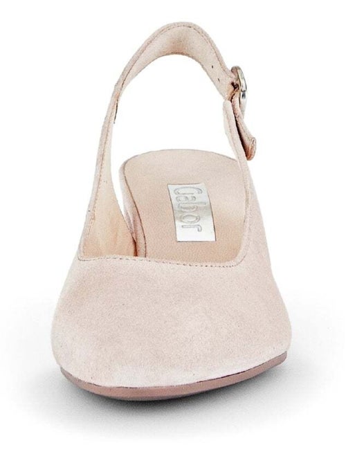 Escarpins à bride arrière  en cuir velours - Kiabi